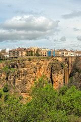 Fototapeta premium Ronda, Spain. Mirador del Puente Nuevo. Historic town of Andalusia. Travel and tourism beautiful cities of Spain 