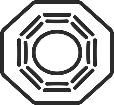 Bagua Feng Shui Mirror Protection Outline Icon