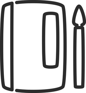 Calligraphy Book and Brush Shodo Outline Icon