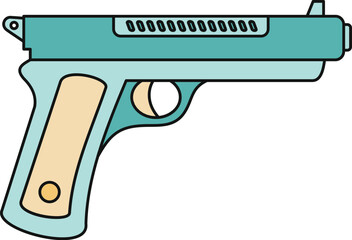 Fototapeta premium Pistol side view with trigger and handle, illustrating gun violence or protection