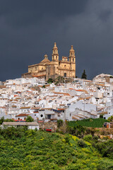 Obraz premium Spain. Olvera. Andalusia. White beautiful Spanish city. Travel and Tourism 