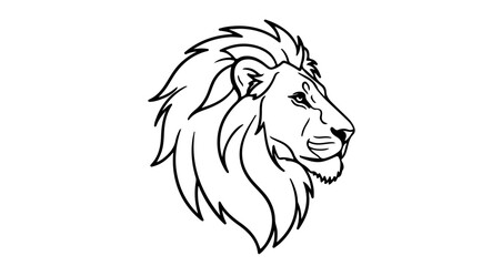 Fototapeta premium Lion head profile