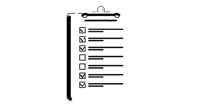 Clipboard with checklist icon, vector illustration of a task list with completed and pending items