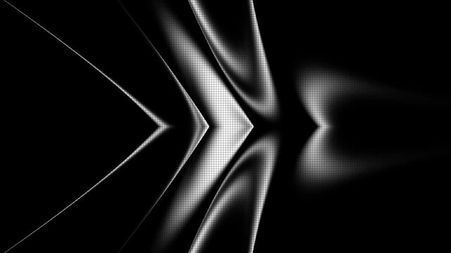 White monochrome arrow light motion background with futuristic geometric digital perspective