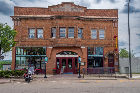 LaSalle, IL &mdash; May 17, 2026: The I&M Canal Visitor Center occupies a 1910 brick building at 754 First Street near the historic Illinois and Michigan Canal.