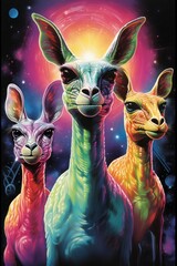 Naklejka premium Animal aliens mammal art representation.