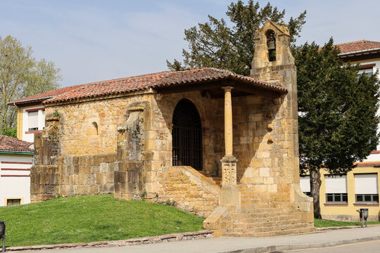 Santa Cruz church in Cangas de Onis town, Asturias