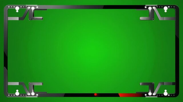 Abstract green screen animation with a black frame and a red indicator at the bottom
