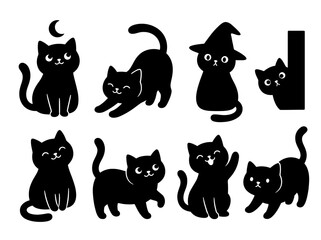 Black Cat Silhouettes Halloween © Limon
