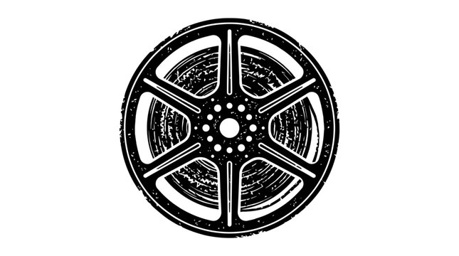 Vintage Film Reel Isolated on White Background for Media.