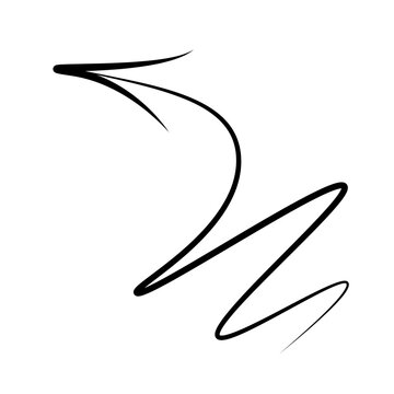 Sharp curved brush arrow stroke