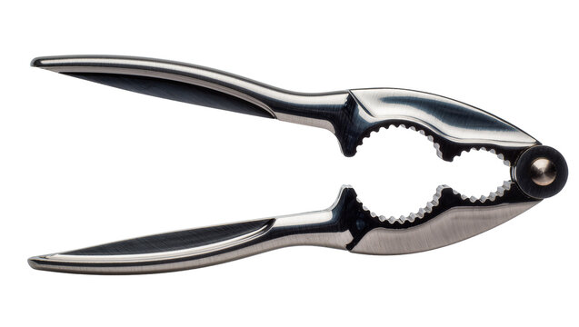 Metal Nutcracker with Serrated Jaws and Ergonomic Handles