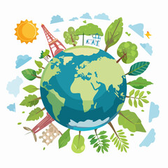 Naklejka premium Earths Environment - A Vibrant World of Nature and Life.