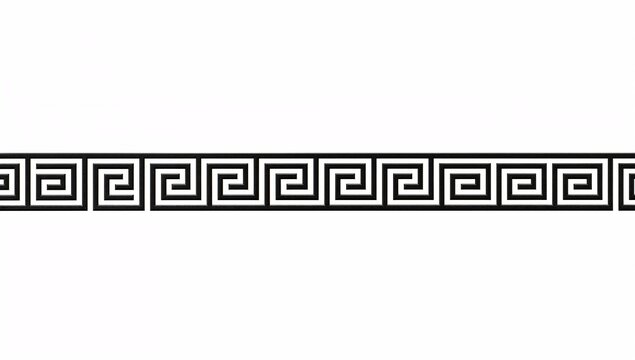 Classic black and white geometric Greek key border pattern for design and decoration