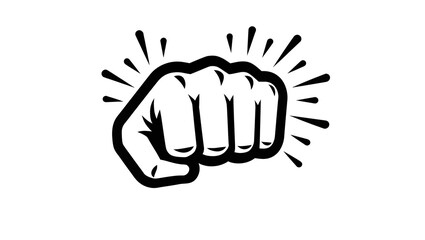 Obraz premium Fist punch impact with motion lines