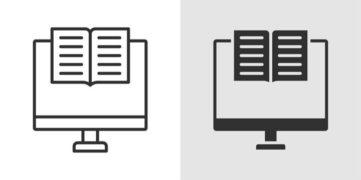 Digital Learning Resources Icon representing online study materials, virtual education resources, and digital learning support.