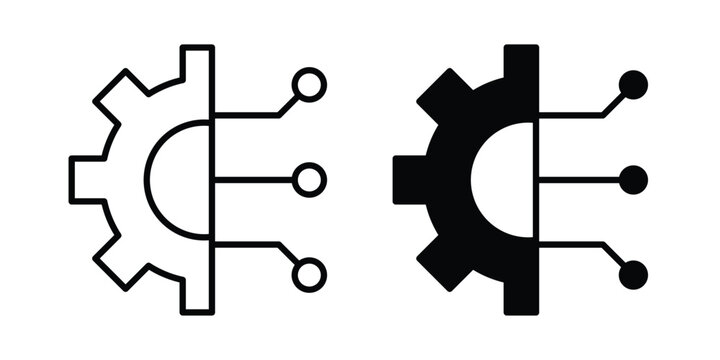 advanced technology icon solid Icon Design Concept. Line icons