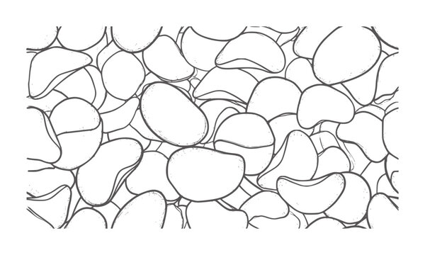 Black and white hand drawn pattern of overlapping potato chips snack food