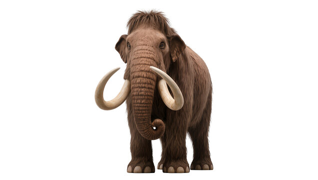Woolly Mammoth with Curved Tusks and Shaggy Fur