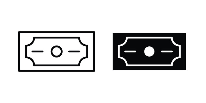 Cash money icon solid Icon Design Concept. Line icons