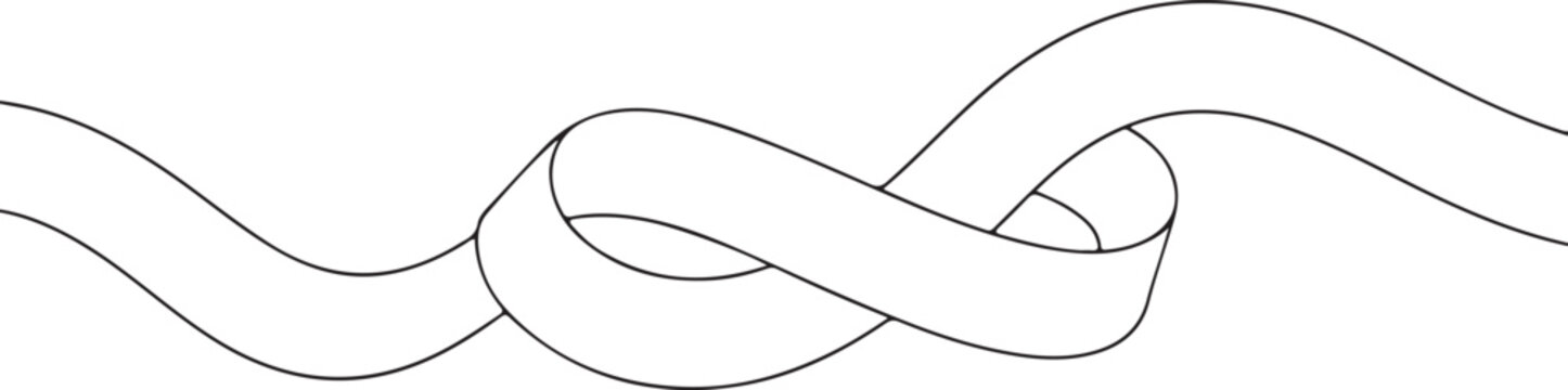 Line art of Organic imperfect ribbon flowing across