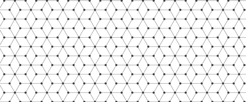 Abstract isometric grid vector seamless pattern. Black and white thin line triangles texture. Monochrome geometric mosaic minimalistic background. Plotting hexagonal, triangular ruler for drafting