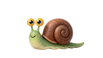 Cute cartoon snail with big eyes and brown shell © Michal