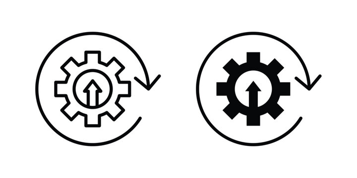 Continuous improvement icon solid Icon Design Concept. Line icons