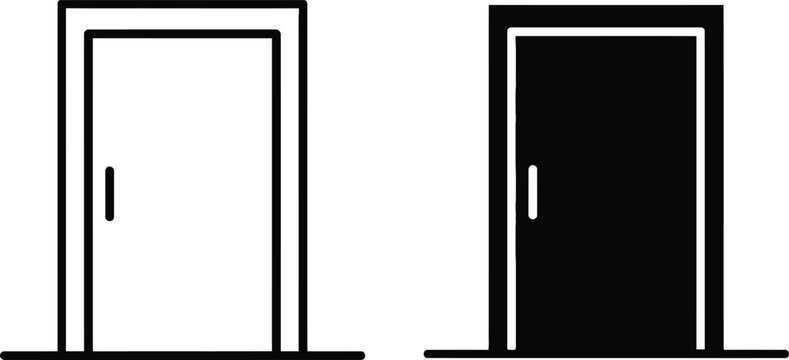 Open empty wooden cabinet doors showing inside storage space in dark and light colors Vector
