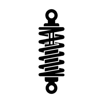 Black and white vector icon of a vehicle shock absorber suspension component