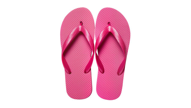 Pink textured flip-flops with rubber straps