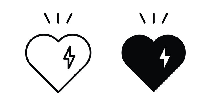 Heart attack icon solid Icon Design Concept. Line icons