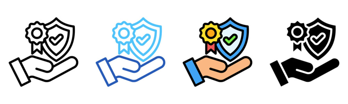 Quality Assurance Icon Multiple Style Collection Set 