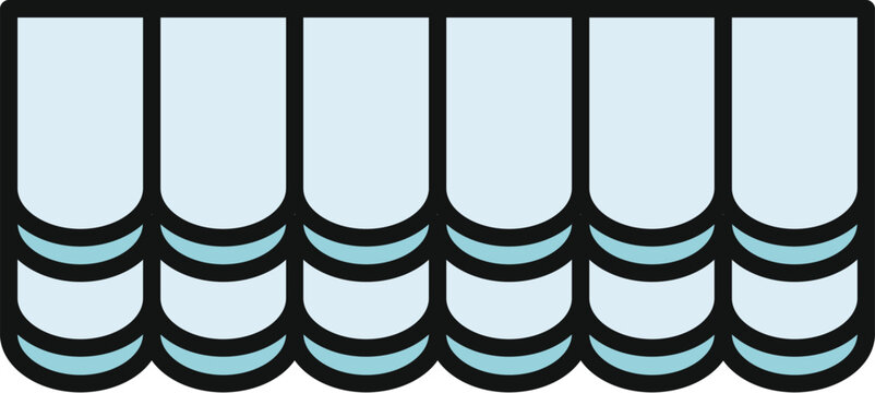 Repeating pattern of shingles forming a roof texture icon