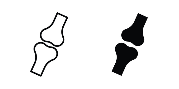 Human knee bone joint icon solid Icon Design Concept. Line icons