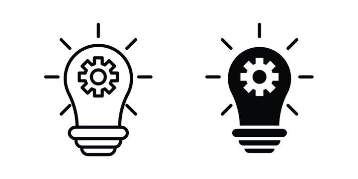 Innovation icon solid Icon Design Concept. Line icons