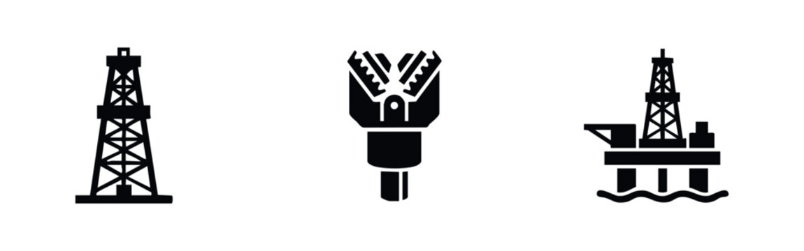 Oil and Gas Drilling Rig Industry Icons