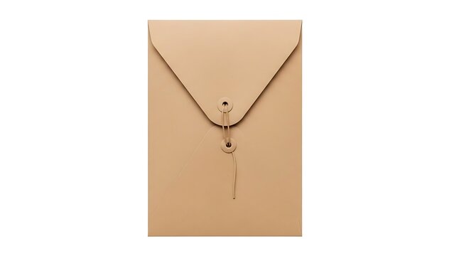 Simple brown paper envelope with string closure