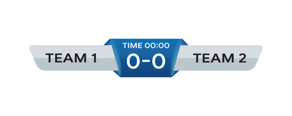 Soccer match scoreboard graphic with team names, scores, and time displayed on a checkerboard background. © MD kibriya Ahamed 