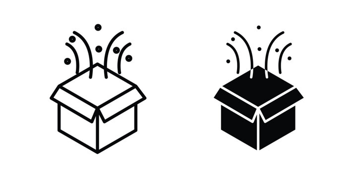 Magic box icon solid Icon Design Concept. Line icons