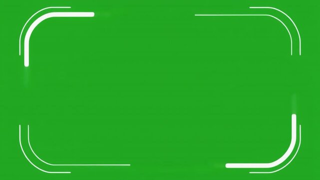Abstract green screen background animation with white lines and rounded corners frame