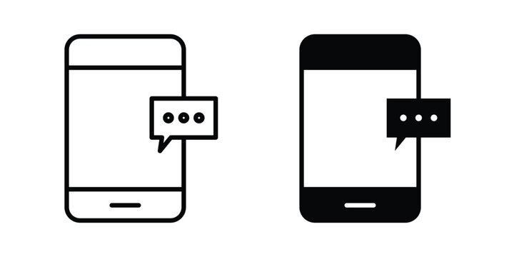 Otp sms icon solid Icon Design Concept. Line icons