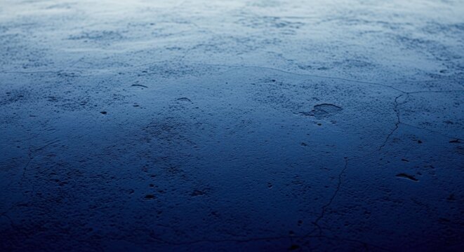 Dark blue icy surface with melting ice