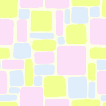 Pastel sticky note seamless pattern with soft hand drawn rectangles