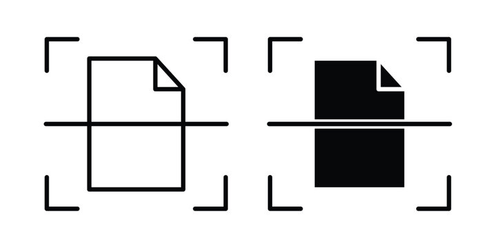 Scan documents icon solid Icon Design Concept. Line icons