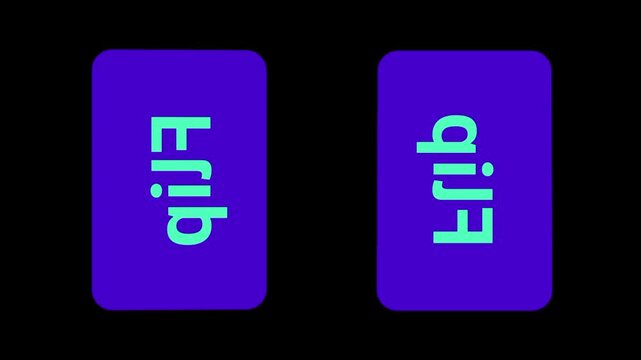 Two bold purple triangular Flip logo badges are displayed side by side with text on a solid black background