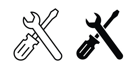 Fototapeta premium service tools icon solid Icon Design Concept. Line icons