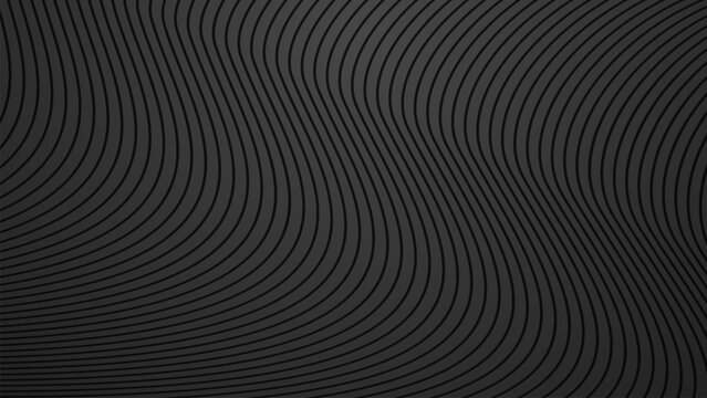 Dark gray background with flowing parallel curved lines creating a wavy minimal pattern.