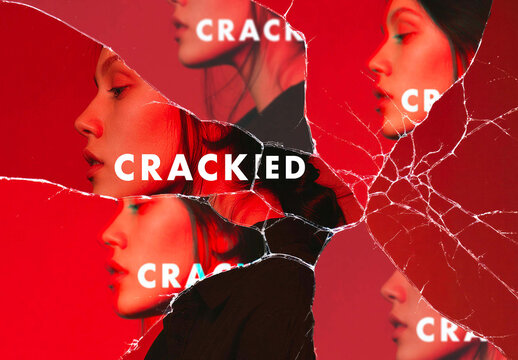 Cracked Glass Photo Effect &ndash; Distortion for Album Cover & Social Media (PSD)