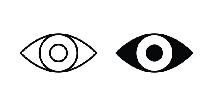visibility icon solid Icon Design Concept. Line icons
